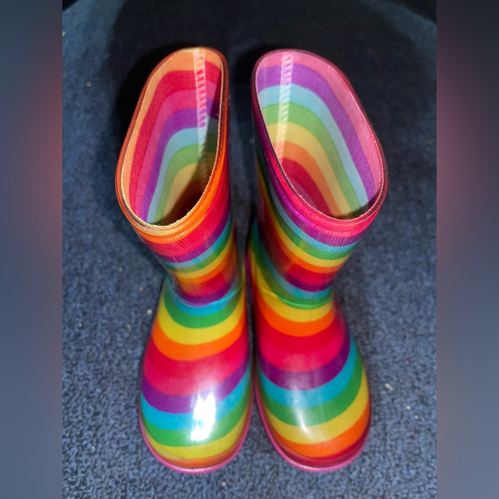 Multi colored toddler rain boots